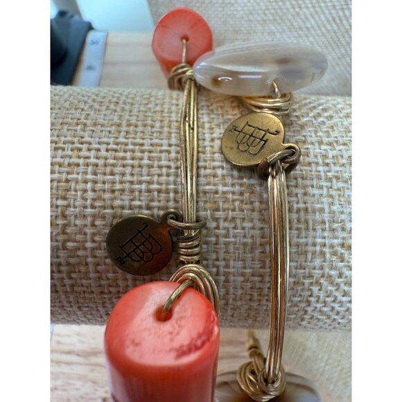 BaubleBar Set Of 2 Stone & Gold Tone Bracelets, Bohemian, Earthy, Scandi, Y2K - Picture 5 of 7